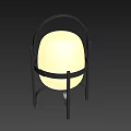 Two Modern Table Lamps Small And Large White Shades Black Metal Frames With Handle Design