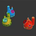 Vibrant Electric Toys Featuring Blue Yellow Red Cartoon Robot Shapes And Unique Design