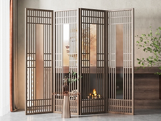 New Chinese Style Screen Partition 3d model