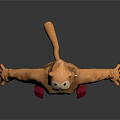 Brown Animal Onesie Costume With White Belly Hood And Red Shoes