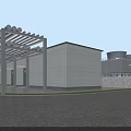 Modern Industrial Factory Building Exterior With Multi Storey Design Large Windows And Lawn Area