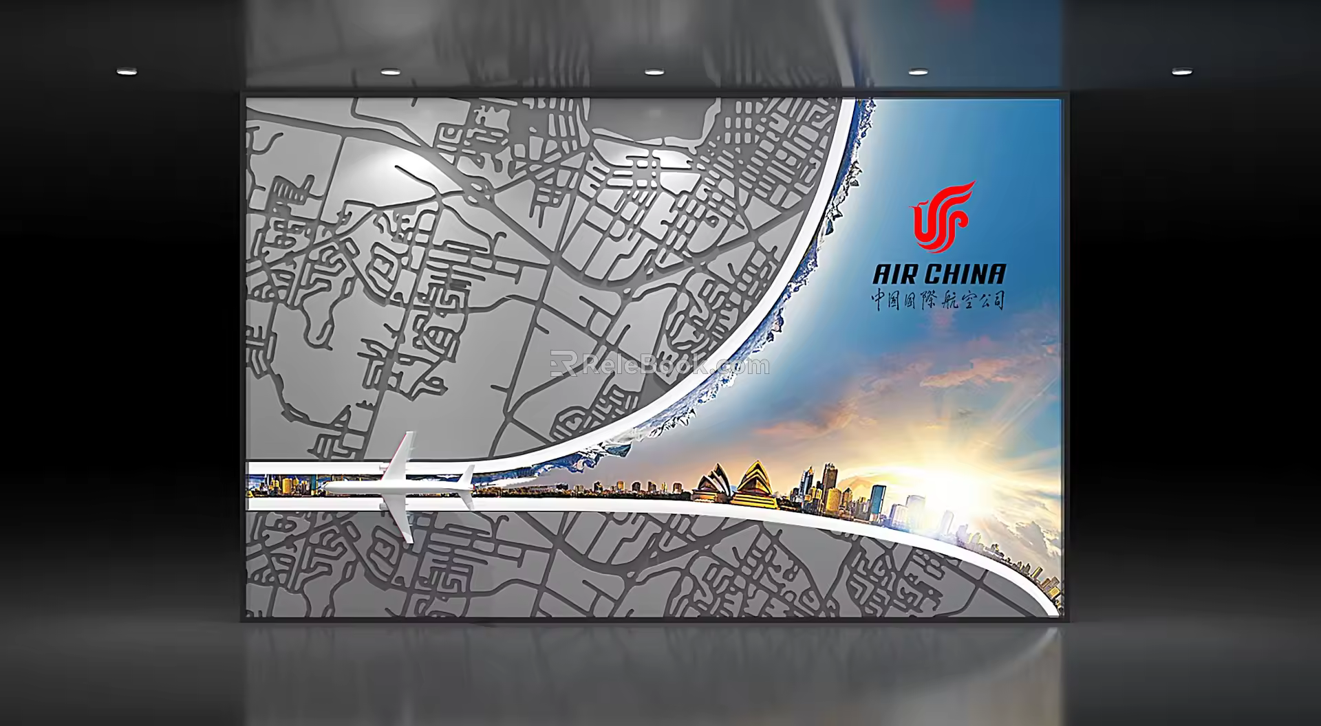 modern image wall 3d model