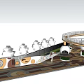 Colorful Children's Playground With Curved Structures Climbing Elements And Safe Design