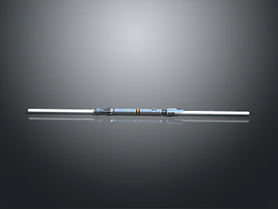 Lightsaber Weapon With Long Glowing White Blades And Silver Blue Hilt Design 3d model