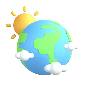 Modern Earth Sun Cartoon Earth 3d model