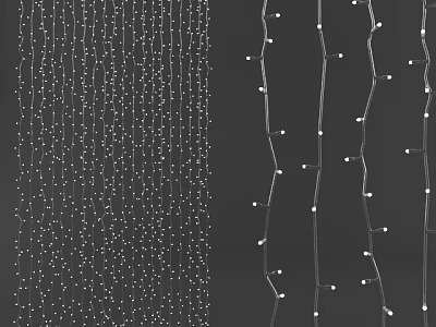 Dense And Curved Decorative String Lights With Small Bulbs For Decoration 3d model