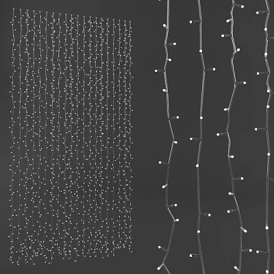 Dense And Curved Decorative String Lights With Small Bulbs For Decoration 3d model
