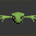 Cute Green Frog Doll Standing With White Belly Big Eyes And Arms Outstretched
