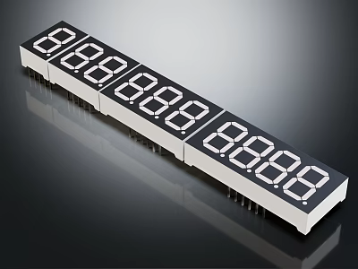 LED Digital Display Module With Numeric Digits For Mobile Electronic Devices 3d model