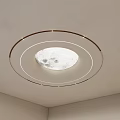 Modern Interior Ceiling Design With Circular Rings And Textured Center Light 3d model