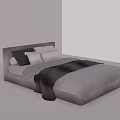 Minimalist Light Gray Single Bed With Soft Pillows And Cozy Blanket