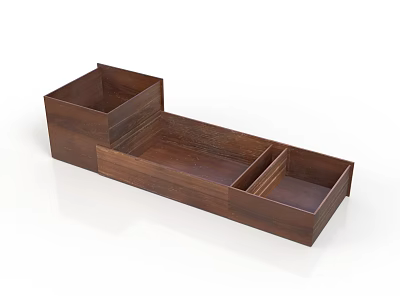 Wooden Organizer Storage Box with Multiple Compartments for Daily Necessities 3d model