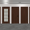 American Style Room Door Wooden Door Entry Door Bedroom Door 3d model