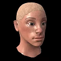 Game Film Character 3D Head Model With Bald Head And Realistic Facial Features