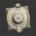Ornate Carved Stone Vase With Detailed Relief Decorations And Sturdy Square Base