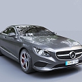 gray car benz sedan 3d model