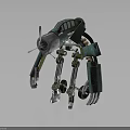 Sci Fi Mechanical Creature With Green Exoskeleton Multiple Legs And Propeller