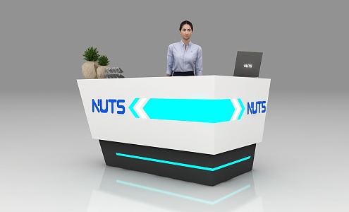 Reception Desk Front Desk Bar Desk Information Desk Bar Table Exhibition Front Desk 3d model