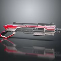 Futuristic Sci Fi Weapon With Red Silver Accents And Streamlined Structure 3d model