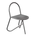 Modern Leisure Chair With Sleek Metal Frame And Simple Gray Seat Design