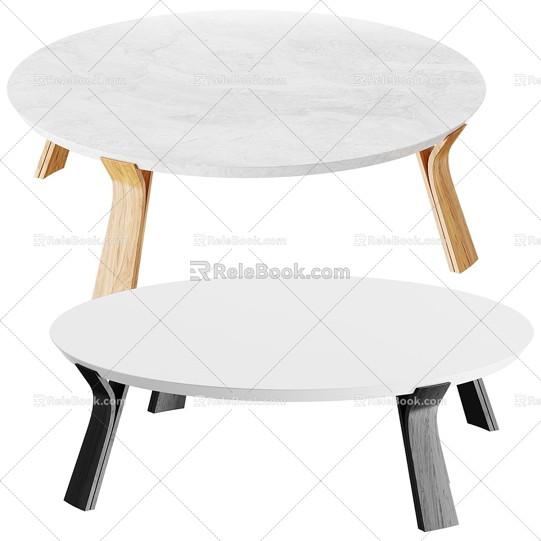 Round Coffee Table Marble Coffee Table Metal Coffee Table 3d model