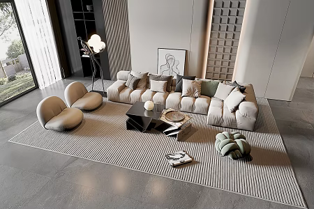 Modern Living Room Simple Living Room 3d model