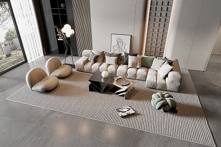 Modern Living Room Simple Living Room 3d model