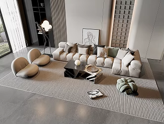 Modern Living Room Simple Living Room 3d model