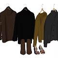 Stylish Clothes With Turtleneck Sweaters Knit Tops Button Down Shirts Brown Boots And Blue Shoes