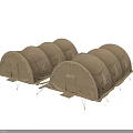 Public Facility Temporary Beige Tents With Sturdy Structure For Outdoor Use 3d model