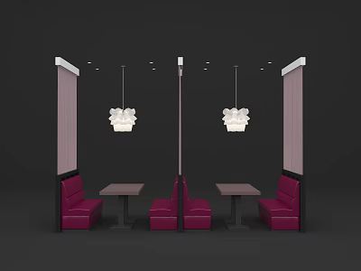 Card holder private dining table combination light luxury restaurant card holder partition private card holder dining table combination 3d model