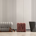 Modern sofa stool sofa pedal stool combination 3d model