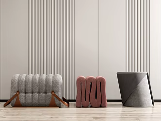 Modern sofa stool sofa pedal stool combination 3d model