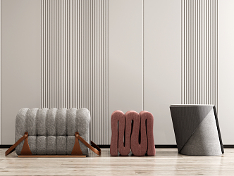 Modern sofa stool sofa pedal stool combination 3d model