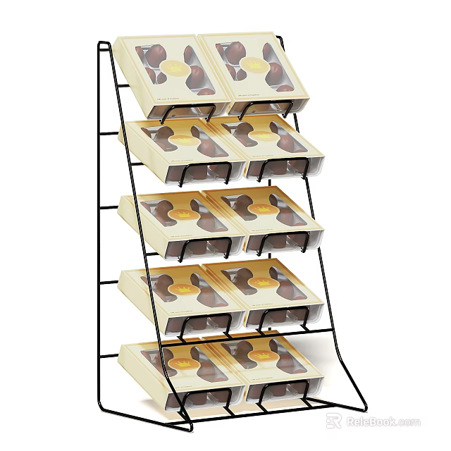 Display Shelf With Multiple Layers For Organized Product Display In Retail Spaces 3d model 