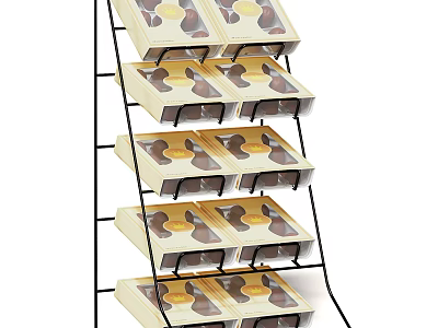 Display Shelf With Multiple Layers For Organized Product Display In Retail Spaces 3d model