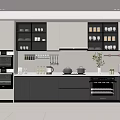 Modern Kitchen Interior With Gray Cabinets Glass Door Upper Cabinets And Stainless Steel Appliances