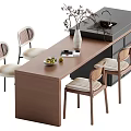 Middle Ancient Style Nakajima Table and Chair 3d model