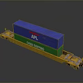 Essential Household Supplies Transported by APL China Shipping Container on Yellow Trailer