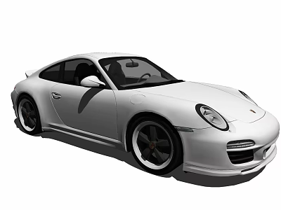 White Two Door Sports Car With Sleek Exterior And Alloy Wheels 3d model