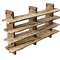 Natural Wood Grain Shelving Unit With Multi Tiered Open Design For Functional Home Storage