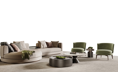 Minotti miloti living room sofa combination 3d model