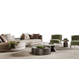 Minotti miloti living room sofa combination 3d model