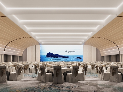 Modern banquet hall Report hall Multi-function hall 3d model