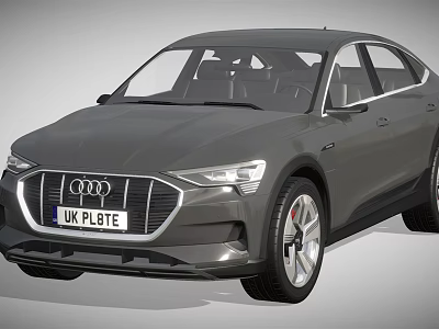 Modern Gray Audi Sedan With Sleek Exterior And Alloy Wheels Front Grille 3d model