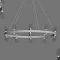 Modern Silver Metal Frame Chandelier with Transparent Crystal Decorations and Circular Design