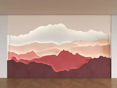 New Chinese Style Background Wall Landscape Background Wall Landscape Painting Ink Painting Background Wall Image Background Popular Painting Background Water Ripple Background Wall Waves Background Wall 3d model