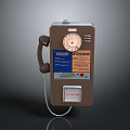 Vintage Public Telephone With Rotary Dial Handset And Urbania International Labels