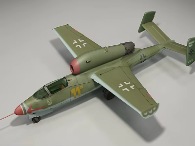 Green Fighter Jet Model With Number 11 Transparent Cockpit And Cross Symbols On Wings 3d model
