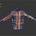 Colorful Plaid Long Sleeve Shirt With Red Yellow Blue Colors Casual Flat Lay